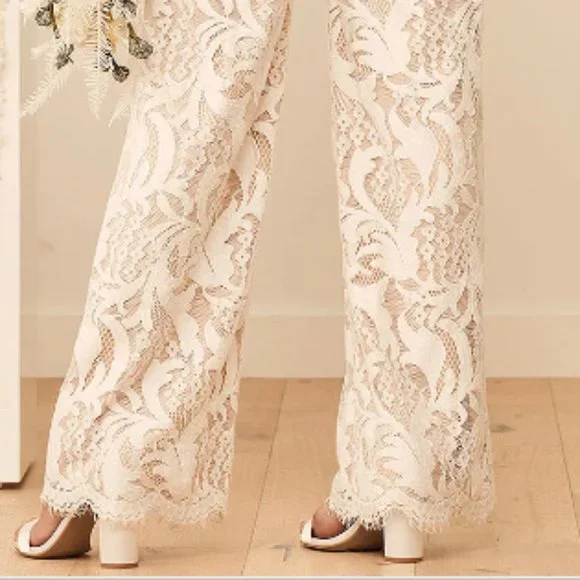 Lulu's Cream Lace Jumpsuit - Picture 5 of 6